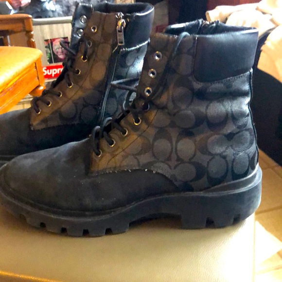 Authentic COACH military combat boot. Size 11.5. Laces and side zipper. - Picture 1 of 6